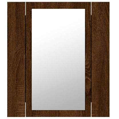 Badkamerspiegelkast Led 40X2X45 Cm Bewerkt Hout Bruineiken bruin eikenkleur