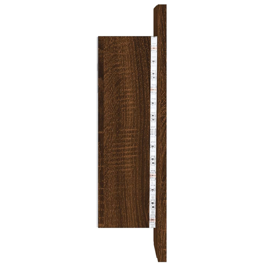 Badkamerspiegelkast Led 40X2X45 Cm Bewerkt Hout Bruineiken bruin eikenkleur
