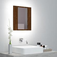 Badkamerspiegelkast Led 40X2X45 Cm Bewerkt Hout Bruineiken bruin eikenkleur