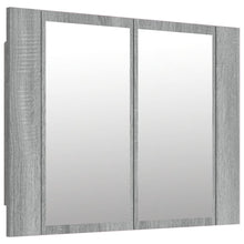 Spiegelkast Led 60X2X45 Cm Bewerkt Hout Eiken Grijs sonoma