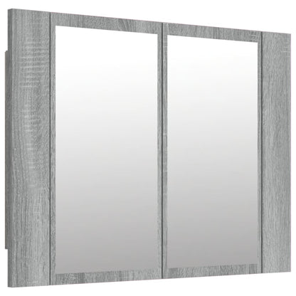 Spiegelkast Led 60X2X45 Cm Bewerkt Hout Eiken Grijs sonoma