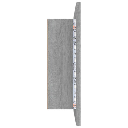 Spiegelkast Led 60X2X45 Cm Bewerkt Hout Eiken Grijs sonoma