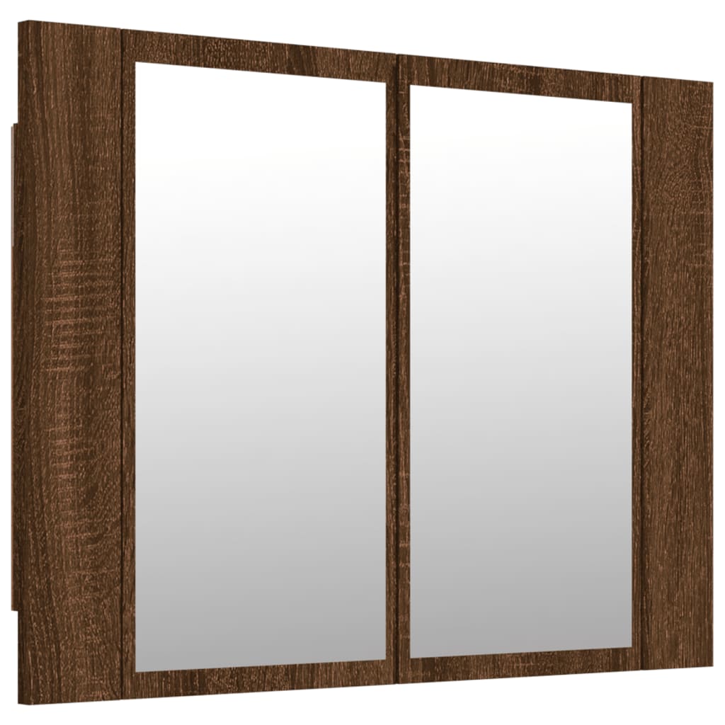 Spiegelkast Led 60X2X45 Cm Bewerkt Hout bruin eikenkleur