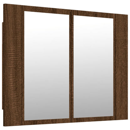 Spiegelkast Led 60X2X45 Cm Bewerkt Hout bruin eikenkleur