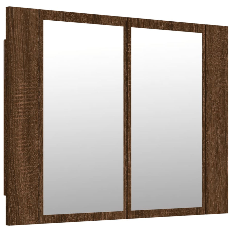Spiegelkast Led 60X2X45 Cm Bewerkt Hout bruin eikenkleur
