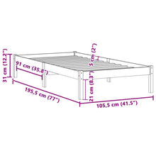 Bedframe zonder matras massief grenenhout 100x190 cm twin