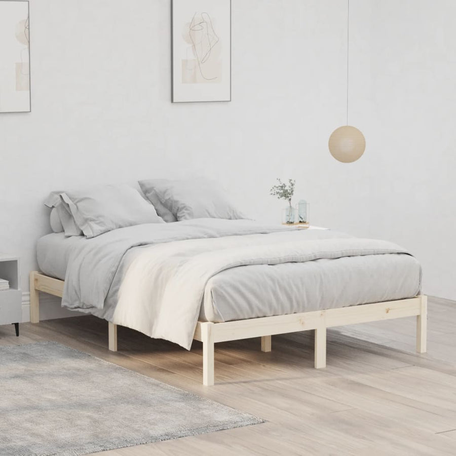 Bedframe zonder matras massief grenenhout 137x190 cm vol