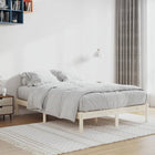 Solid Pine Wood Bed Frame without Mattress 137x190 cm Full