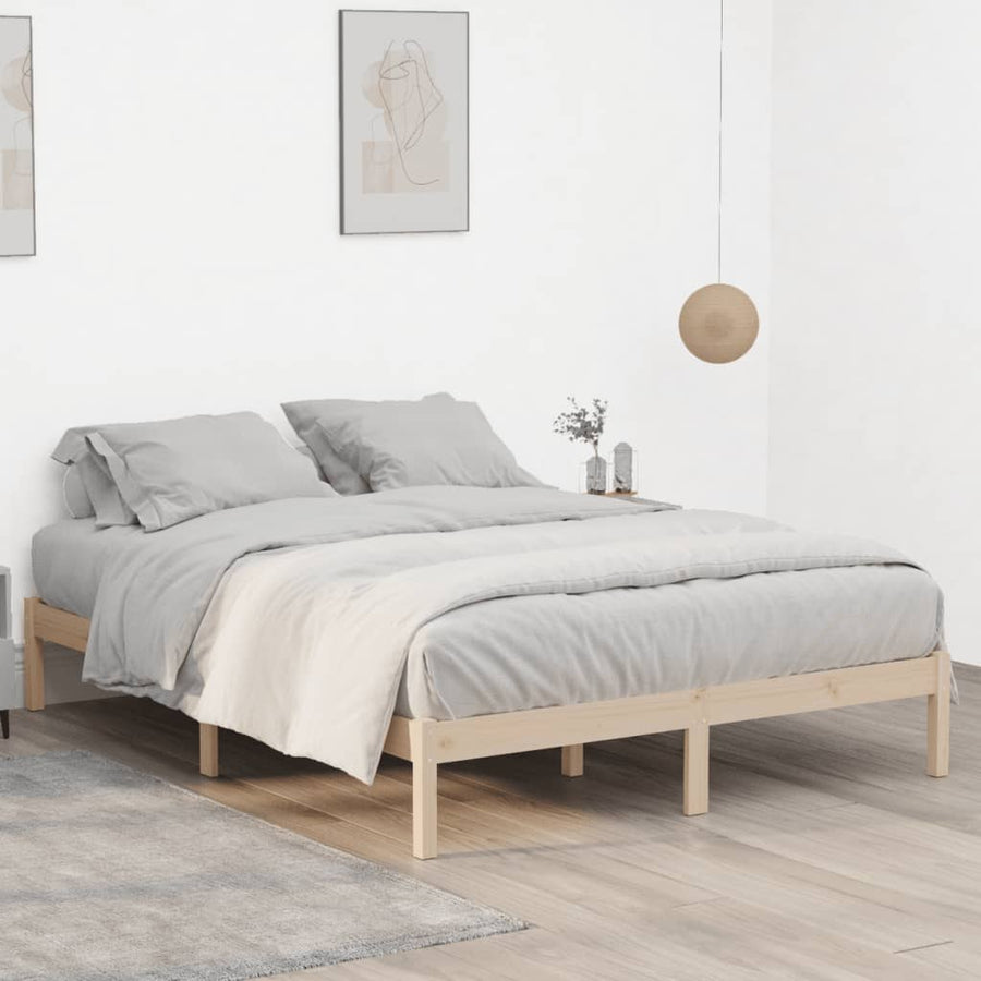 Bedframe zonder matras massief grenenhout 193x203 cm kingsize