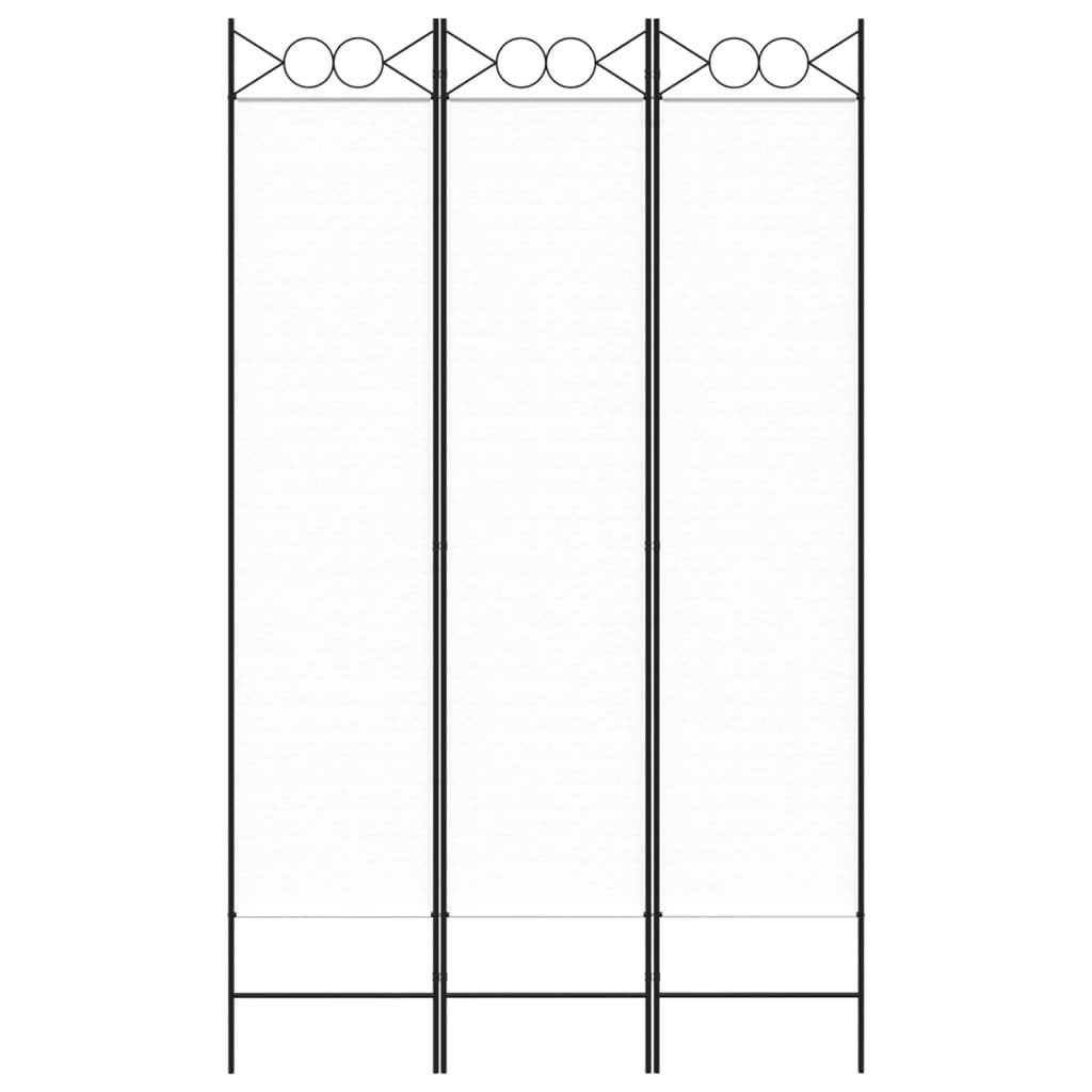 Kamerscherm Met 3 Panelen Stof 120 x 200 cm Wit