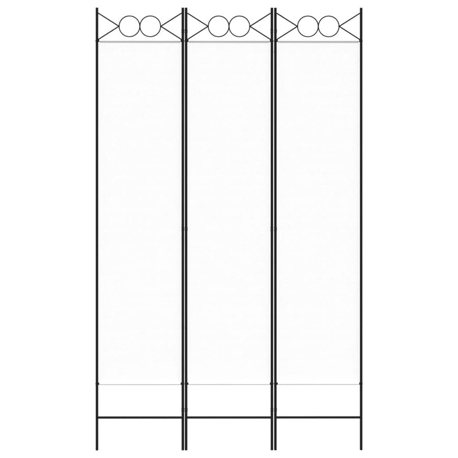 Kamerscherm Met 3 Panelen Stof 120 x 200 cm Wit
