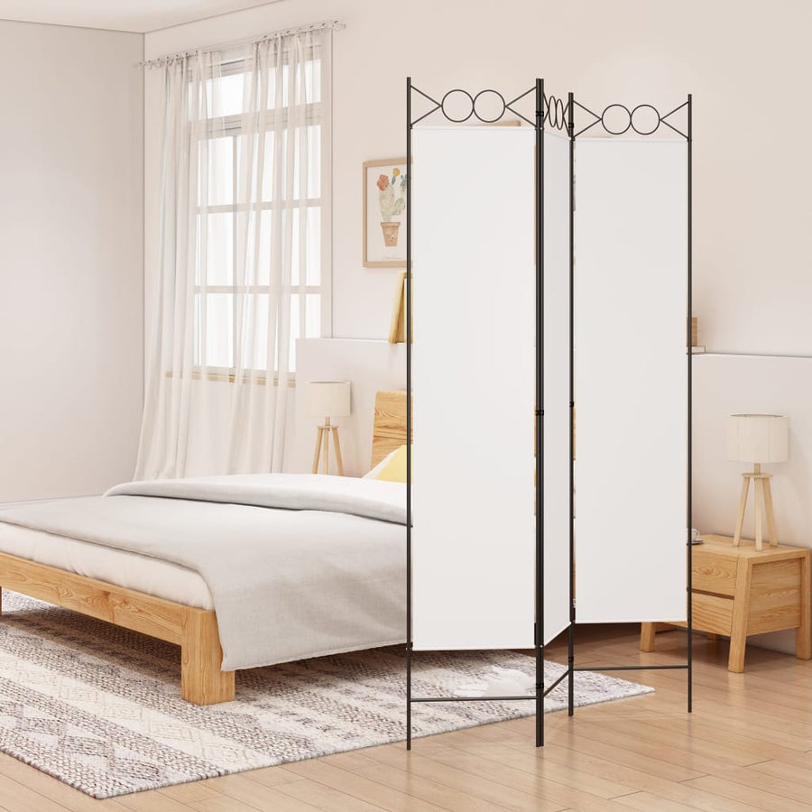 Kamerscherm Met 3 Panelen Stof 120 x 200 cm Wit