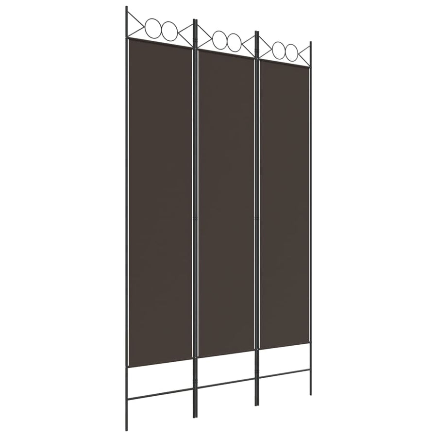 Kamerscherm met 3 panelen 120x200 cm stof bruin