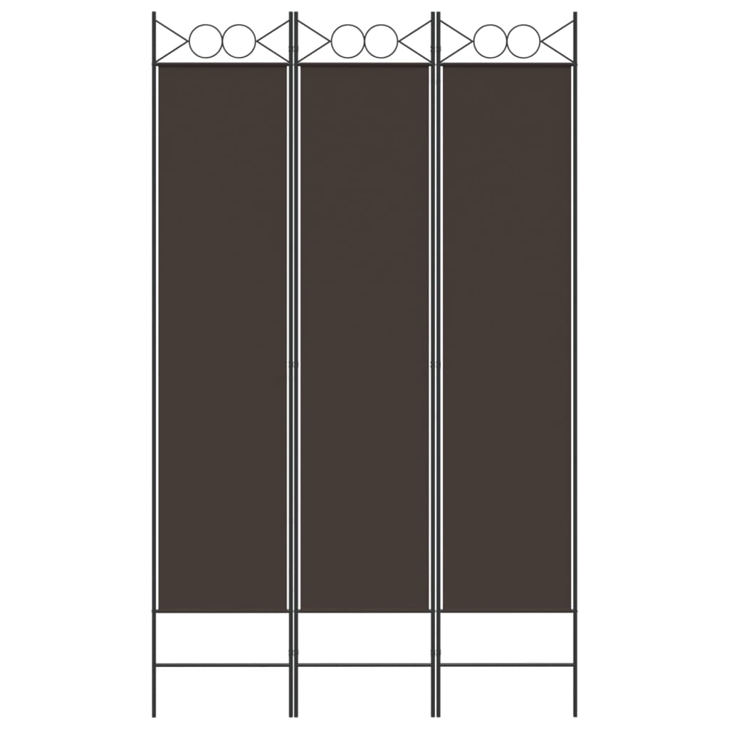 Kamerscherm met 3 panelen 120x200 cm stof bruin