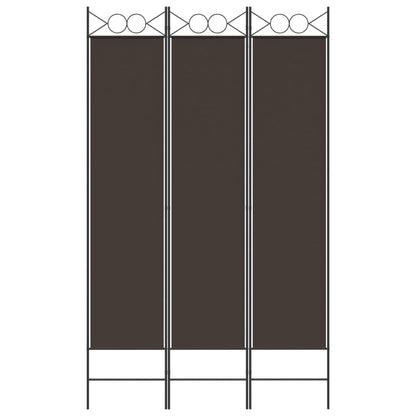 Kamerscherm met 3 panelen 120x200 cm stof bruin