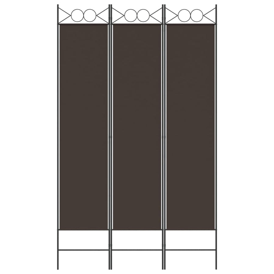 Kamerscherm met 3 panelen 120x200 cm stof bruin