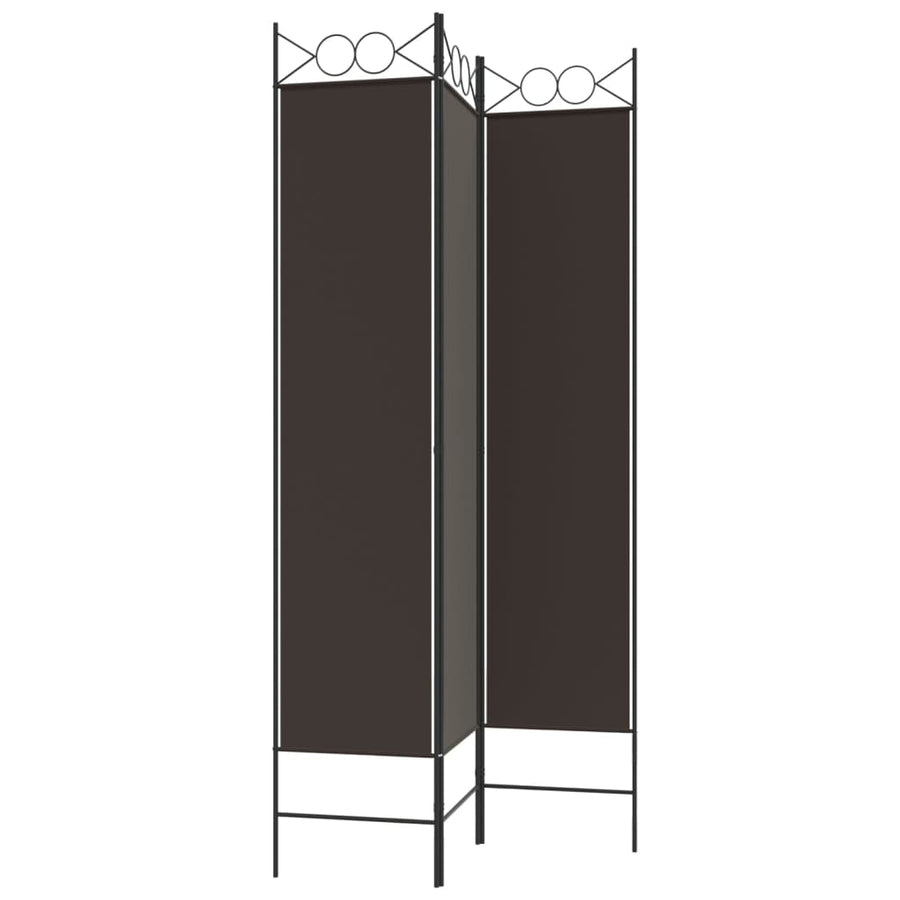Kamerscherm met 3 panelen 120x200 cm stof bruin