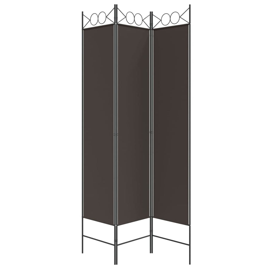 Kamerscherm met 3 panelen 120x200 cm stof bruin