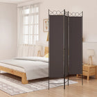Kamerscherm 3 panelen 120x200 cm stof bruin