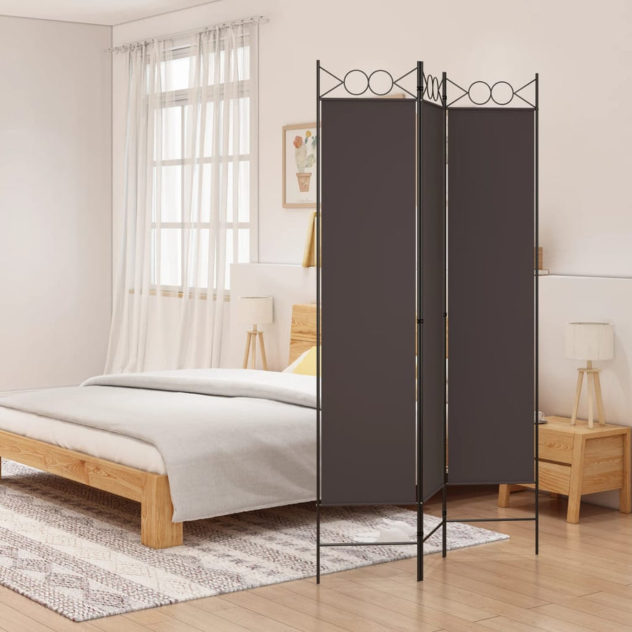 Kamerscherm met 3 panelen 120x200 cm stof bruin