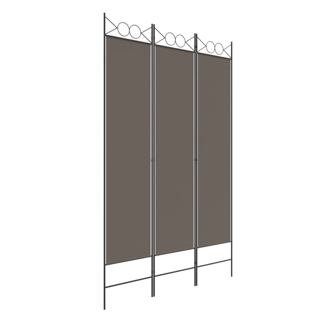 Kamerscherm Met 3 Panelen 120X200 Cm Stof Antracietkleurig 120 x 200 cm