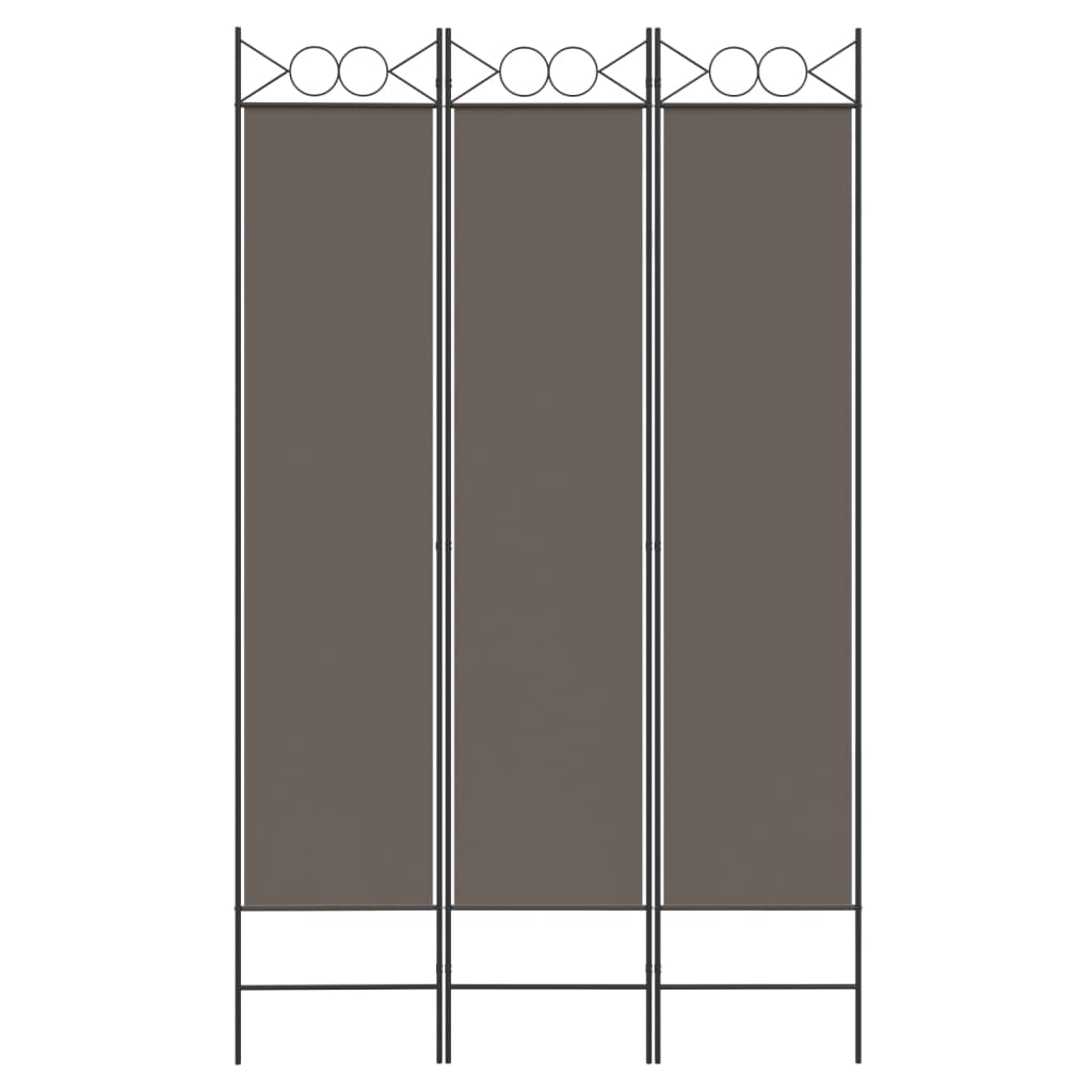 Kamerscherm Met 3 Panelen 120X200 Cm Stof Antracietkleurig 120 x 200 cm