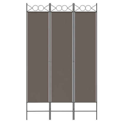 Kamerscherm Met 3 Panelen 120X200 Cm Stof Antracietkleurig 120 x 200 cm