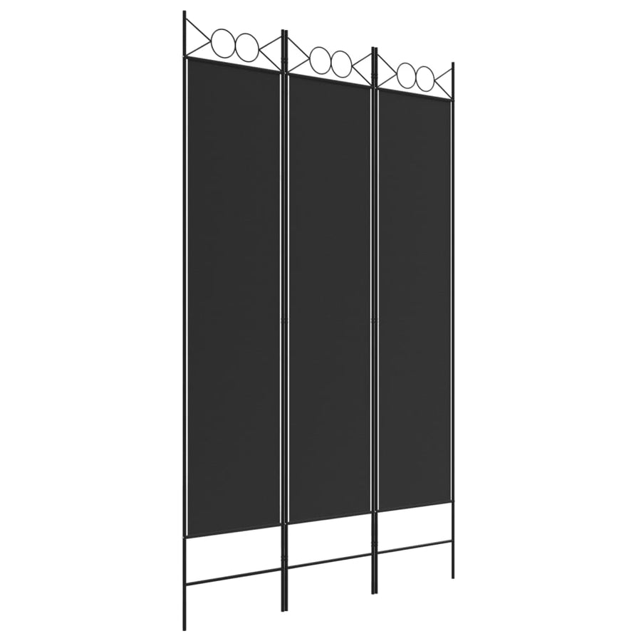 Kamerscherm Met 3 Panelen 120X200 Cm Stof Zwart