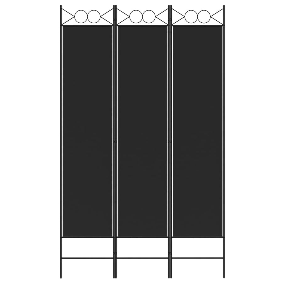 Kamerscherm Met 3 Panelen 120X200 Cm Stof Zwart