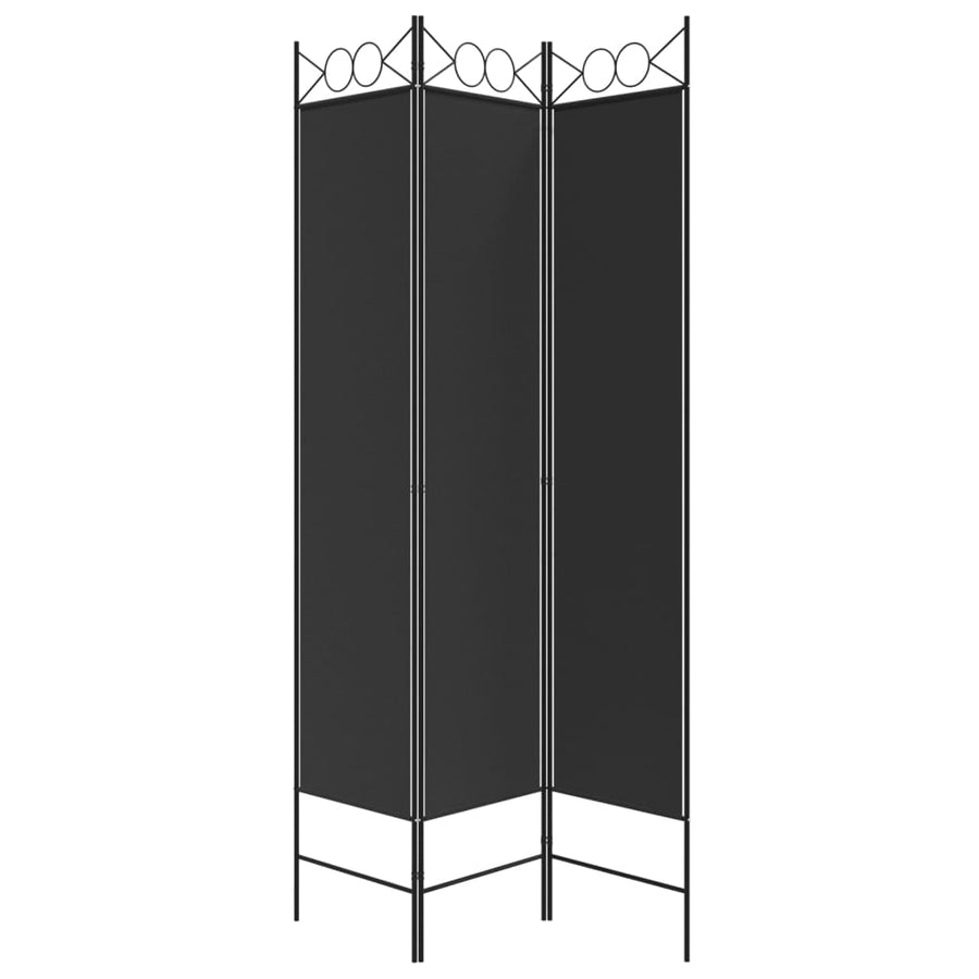 Kamerscherm Met 3 Panelen 120X200 Cm Stof Zwart