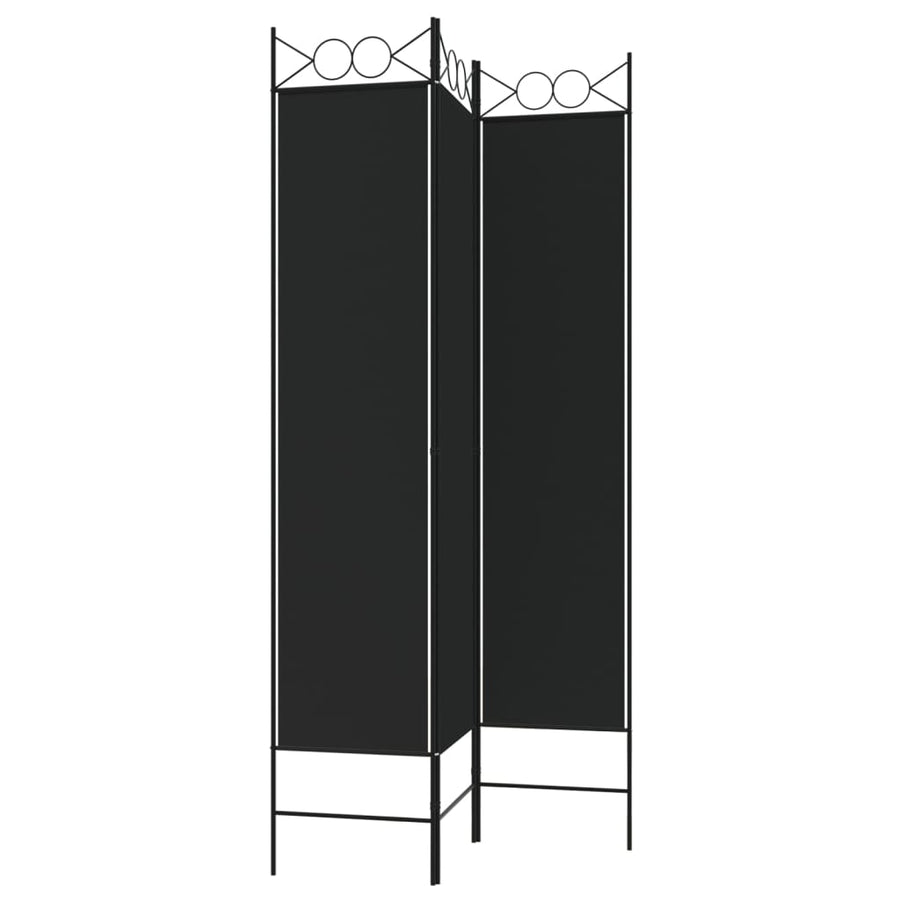 Kamerscherm Met 3 Panelen 120X200 Cm Stof Zwart
