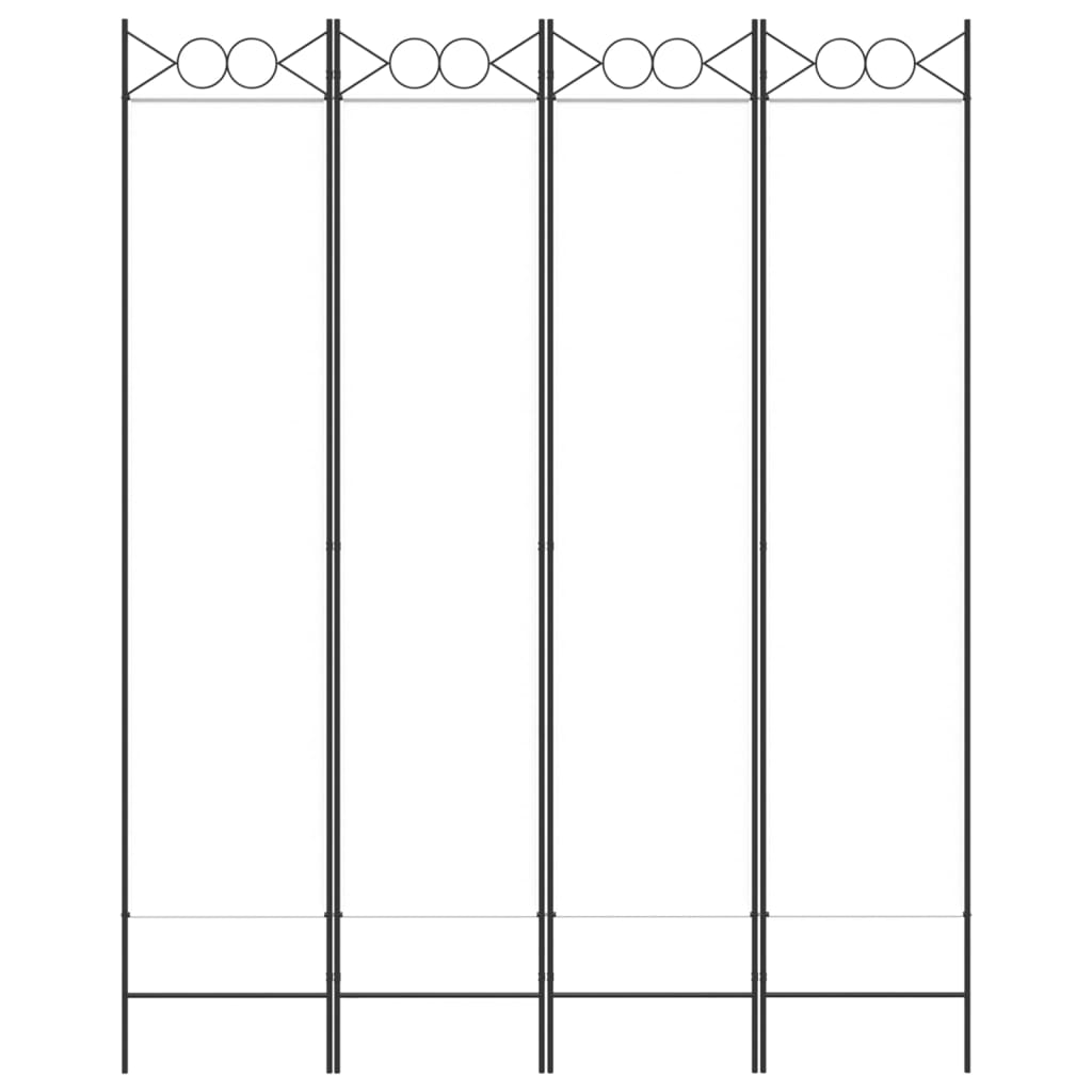 Kamerscherm met 4 panelen 160x200 cm stof wit