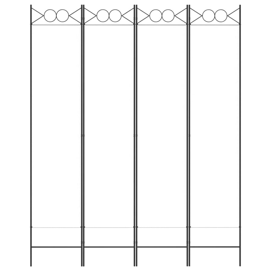 Kamerscherm met 4 panelen 160x200 cm stof wit