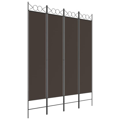 Kamerscherm met 4 panelen 160x200 cm stof bruin