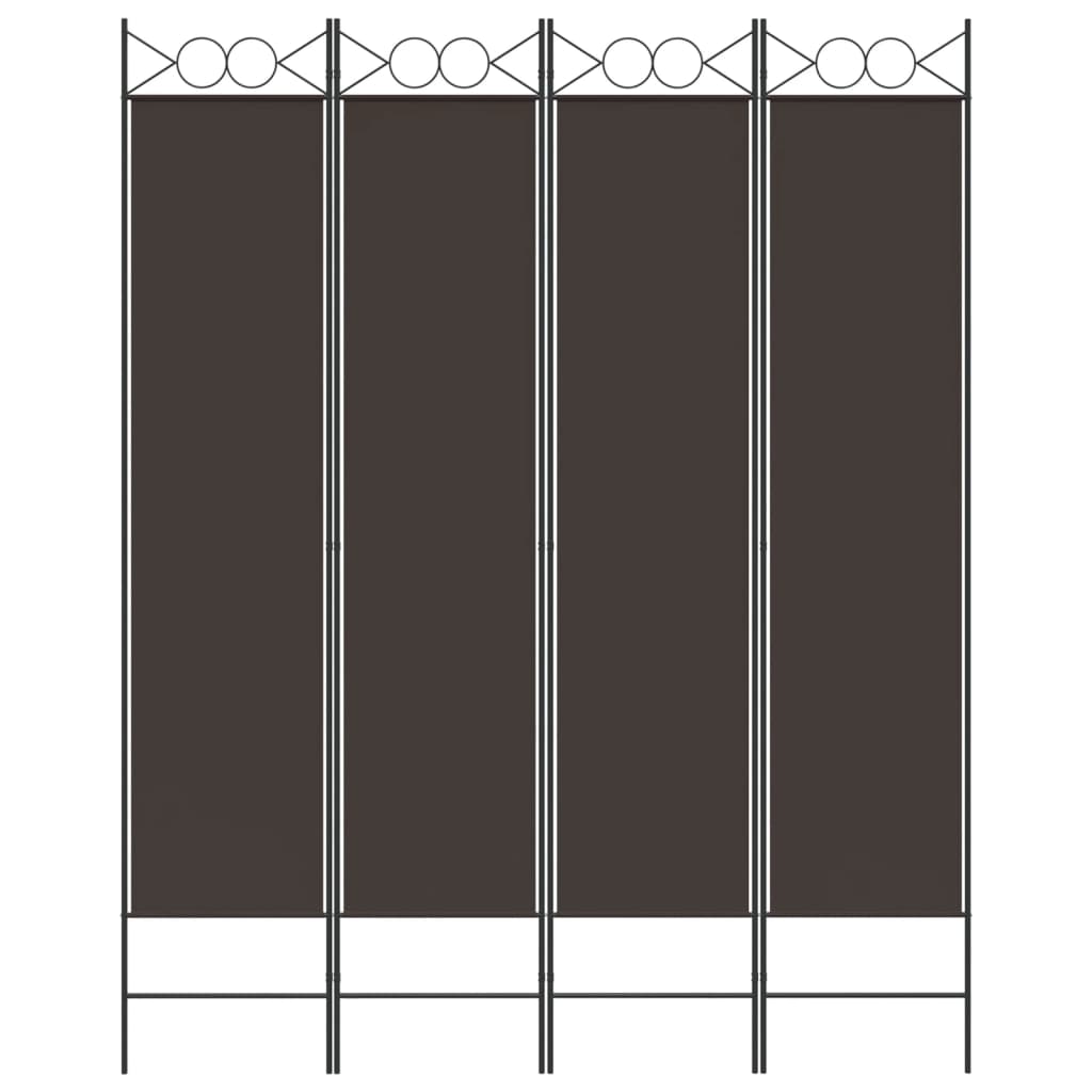 Kamerscherm met 4 panelen 160x200 cm stof bruin