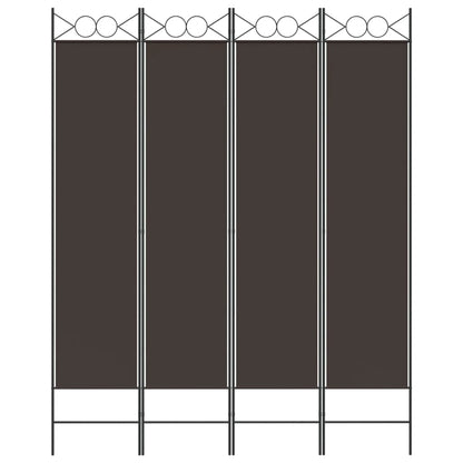 Kamerscherm met 4 panelen 160x200 cm stof bruin