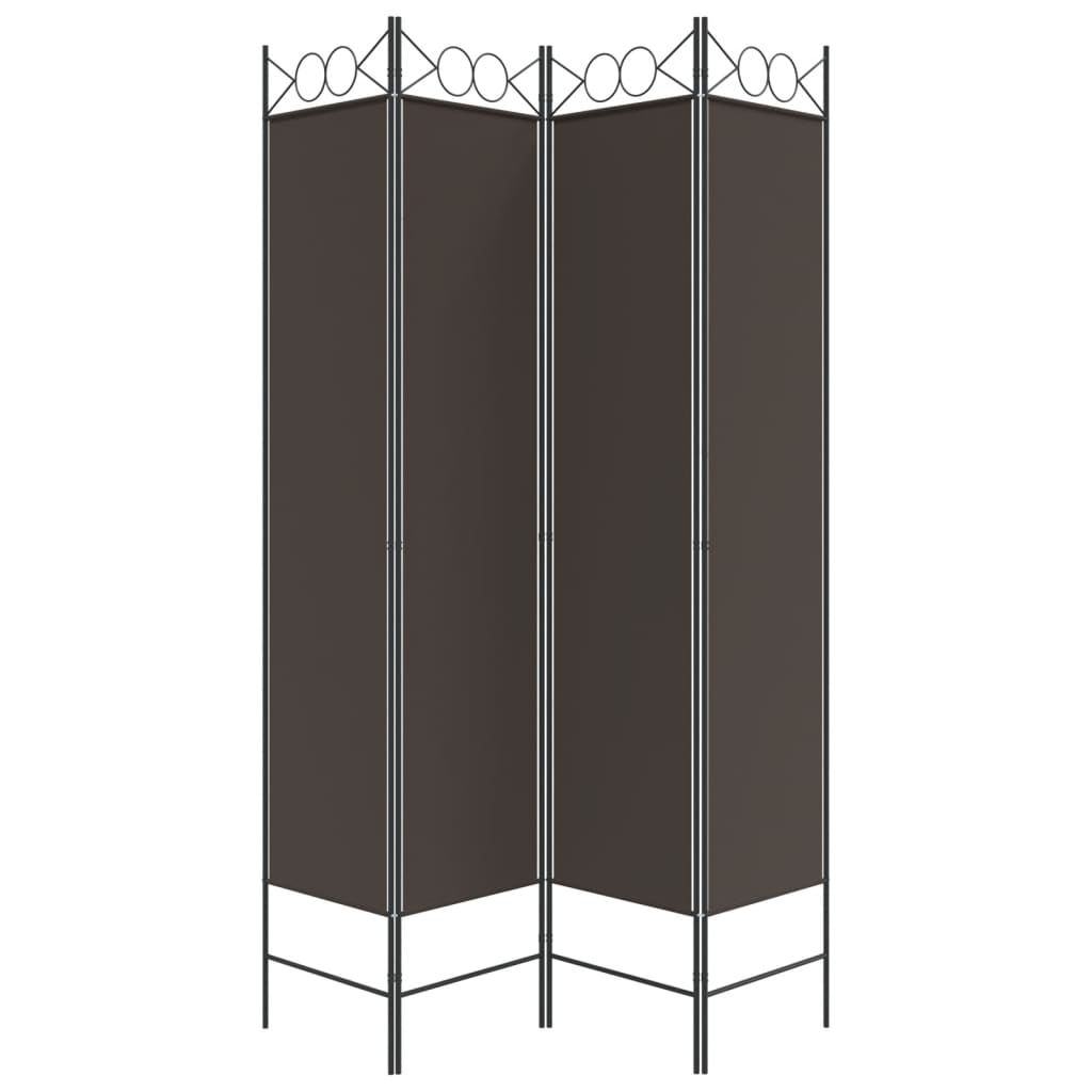 Kamerscherm met 4 panelen 160x200 cm stof bruin