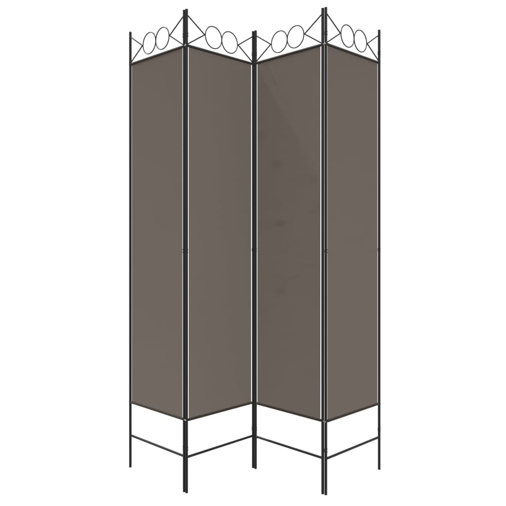 Kamerscherm Met 4 Panelen Stof Kleurig 160 x 200 cm Antraciet