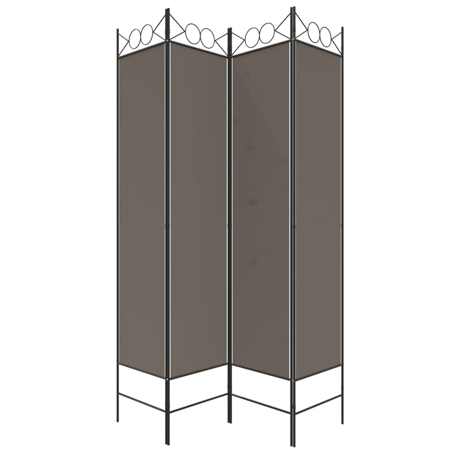 Kamerscherm Met 4 Panelen Stof Kleurig 160 x 200 cm Antraciet