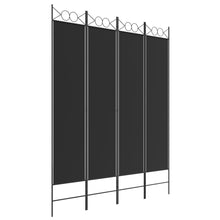 Kamerscherm Met 4 Panelen 160X200 Cm Stof Zwart