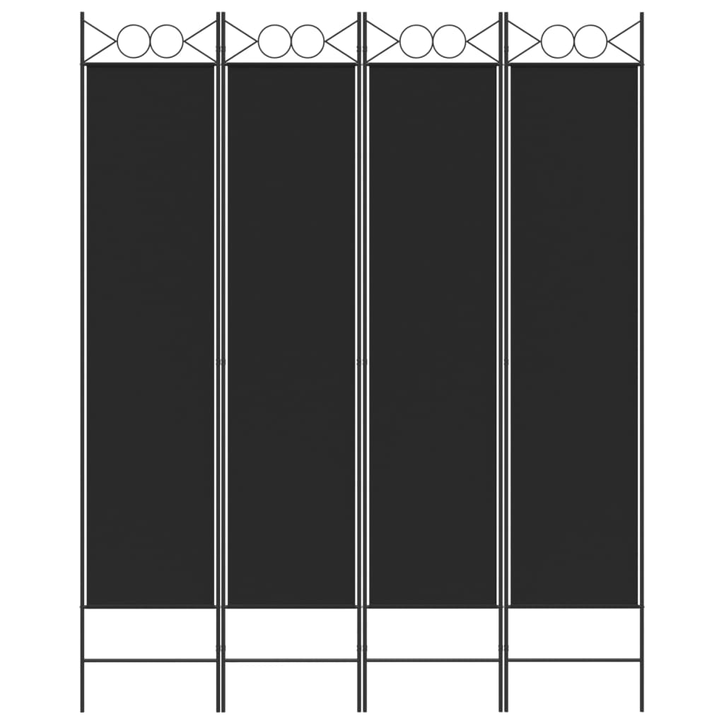 Kamerscherm Met 4 Panelen 160X200 Cm Stof Zwart