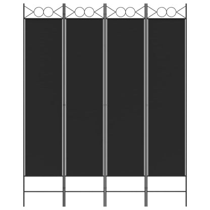 Kamerscherm Met 4 Panelen 160X200 Cm Stof Zwart