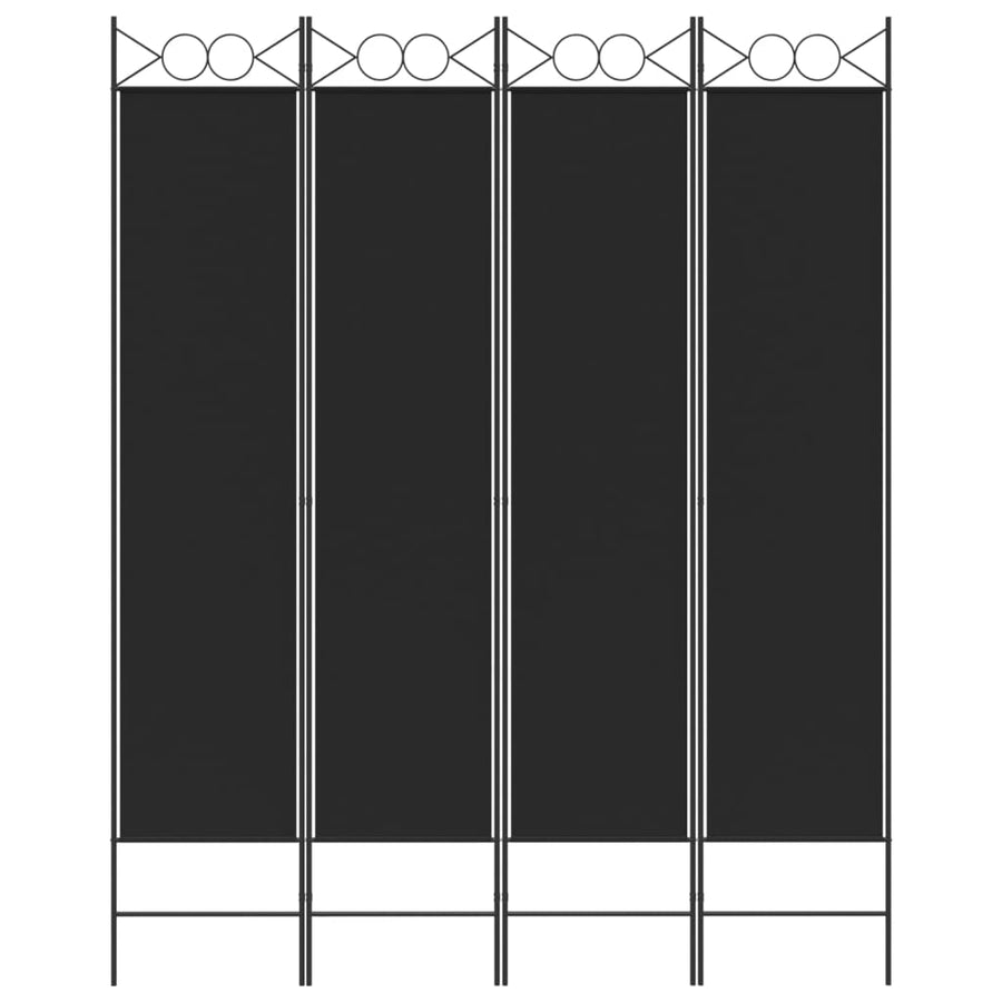 Kamerscherm Met 4 Panelen 160X200 Cm Stof Zwart