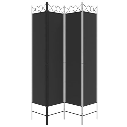 Kamerscherm Met 4 Panelen 160X200 Cm Stof Zwart