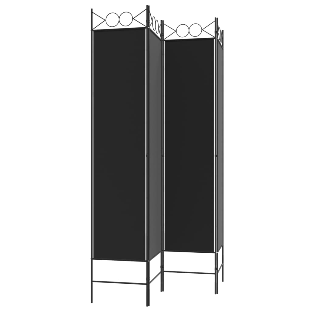Kamerscherm Met 4 Panelen 160X200 Cm Stof Zwart