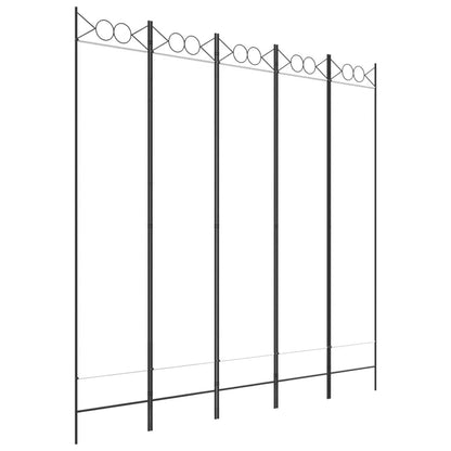 Kamerscherm Met 5 Panelen 200X200 Cm Stof Wit 200 x 200 cm