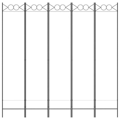 Kamerscherm Met 5 Panelen 200X200 Cm Stof Wit 200 x 200 cm