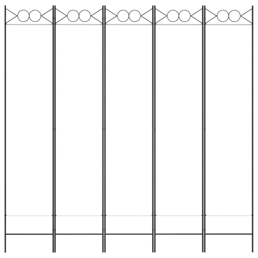 Kamerscherm Met 5 Panelen 200X200 Cm Stof Wit 200 x 200 cm
