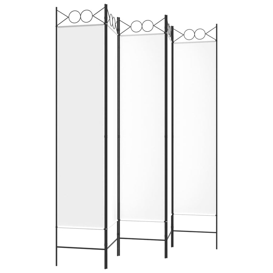 Kamerscherm Met 5 Panelen 200X200 Cm Stof Wit 200 x 200 cm