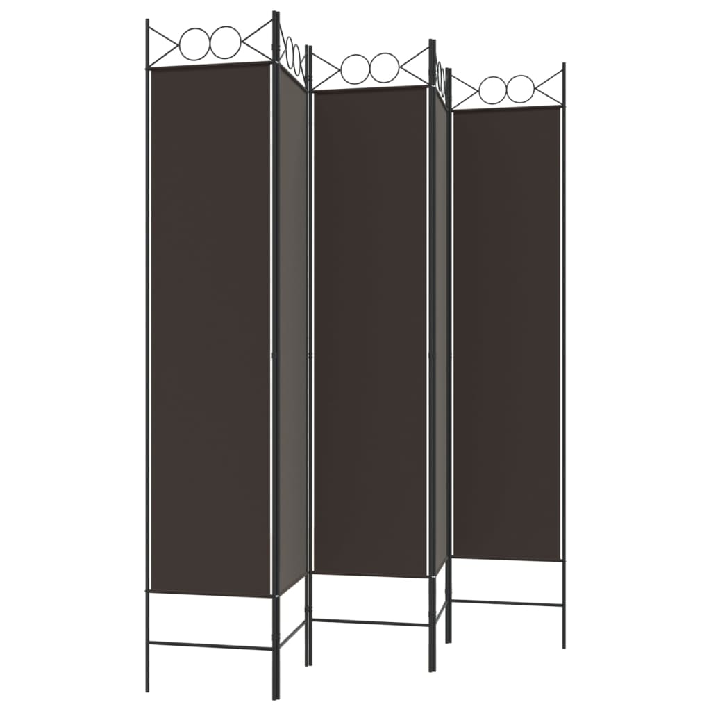 Kamerscherm met 5 panelen 200x200 cm stof bruin